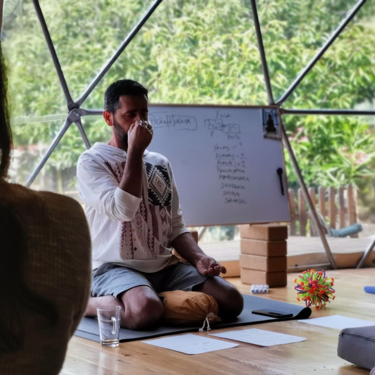 Tiago Botelho teaching pranayama